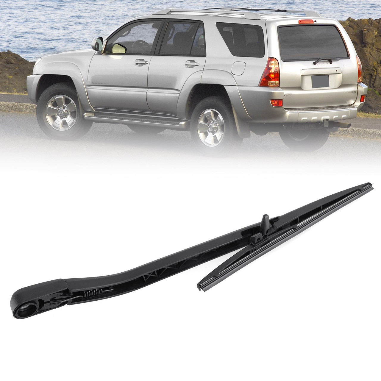 2PCS Rear Windshield Wiper Arm & Blade Fits For Toyota 4Runner 2003-2009 85242-35021 Black