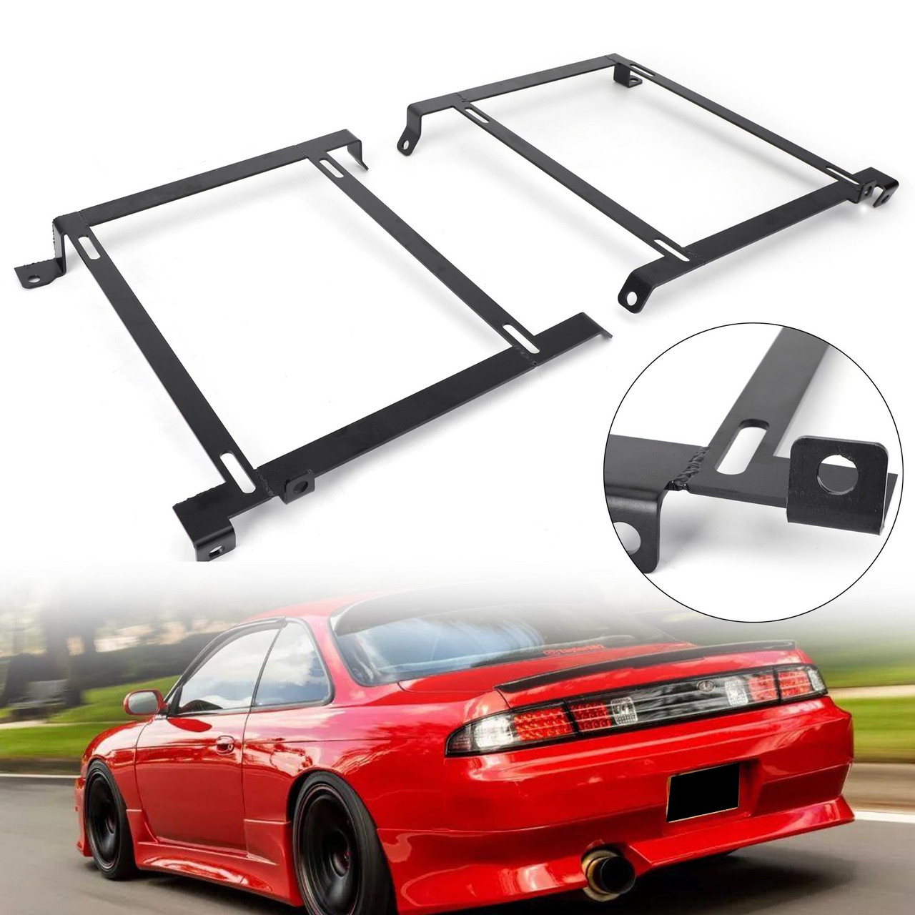 Low Mount Racing/Bucket Seat Tensile Steel Bracket Base Fits For S13 S14 Nissan 240Sx 89-98