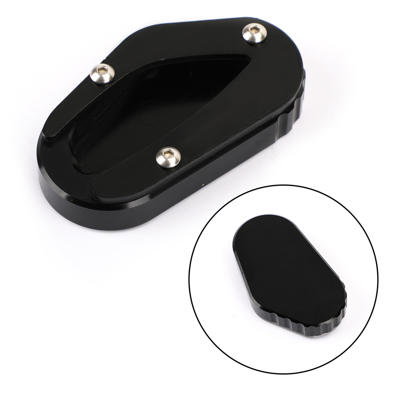 Kickstand Side Stand Extension Pad Fits For TRIUMPH Bonneville T100 2018-2020 TRIUMPH Bonneville T120 2016-2020 Black