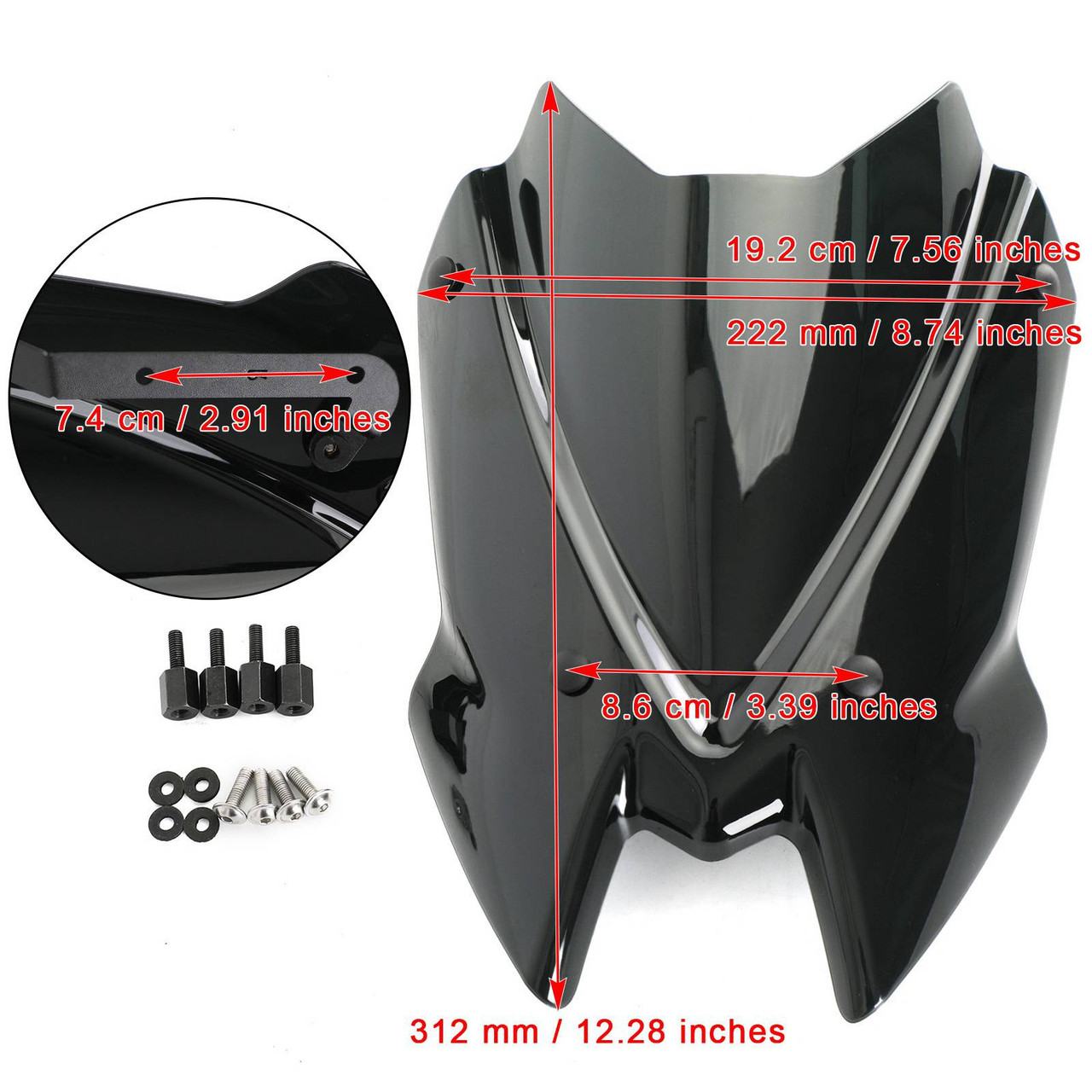 Windshield Fits For KAWASAKI Z650 20+ Black