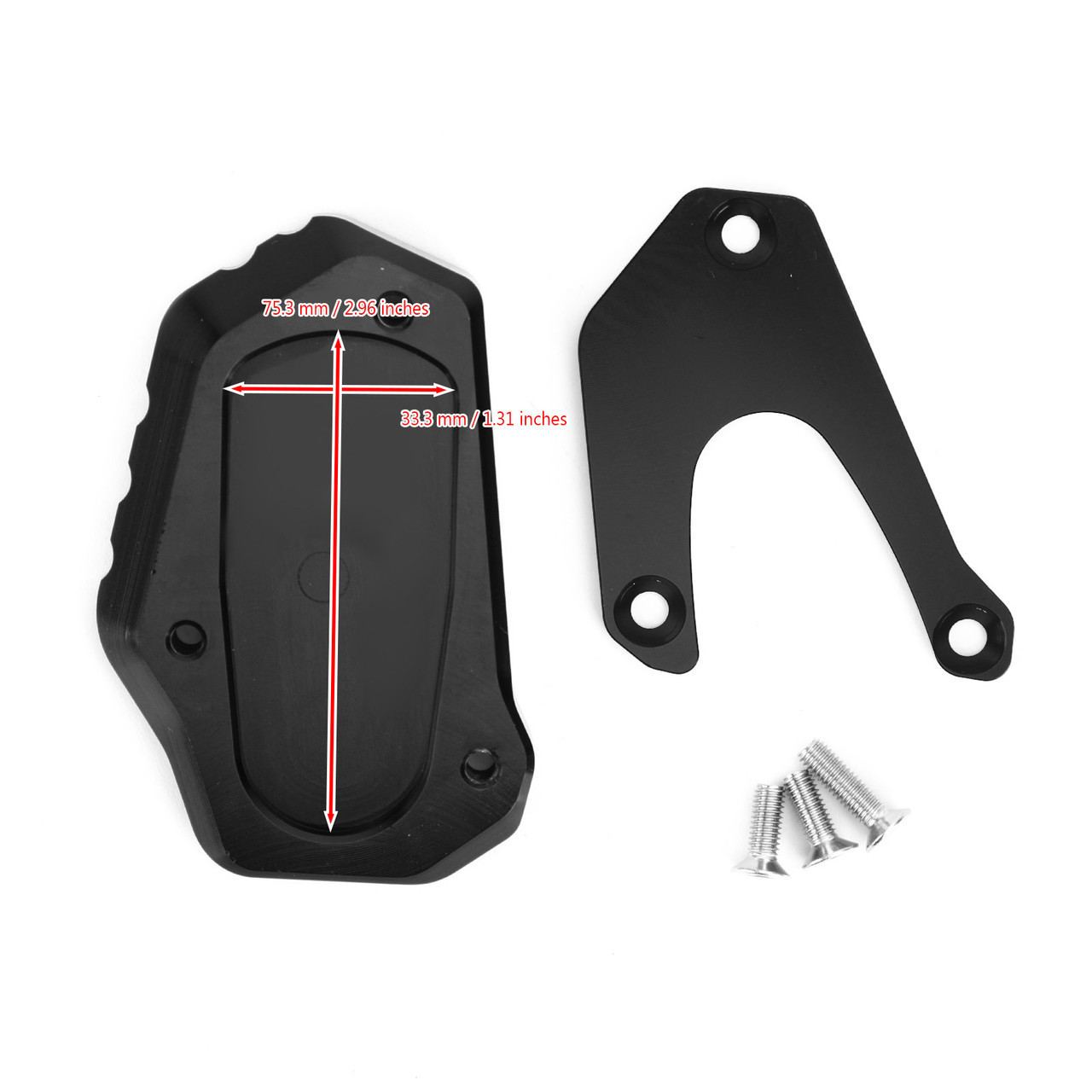 Kickstand Side Stand Extension Pad Fit For Suzuki V-Strom 1050A XT 2020 Black