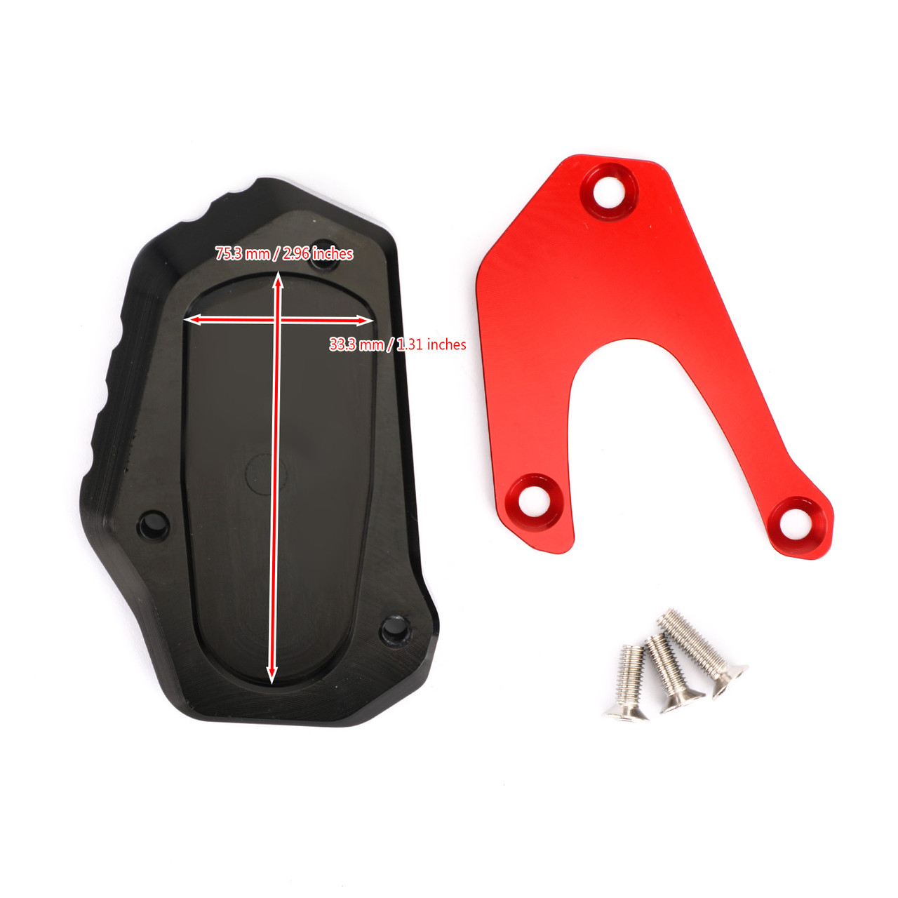 Kickstand Side Stand Extension Pad Fit For Suzuki V-Strom 1050A XT 2020 Red