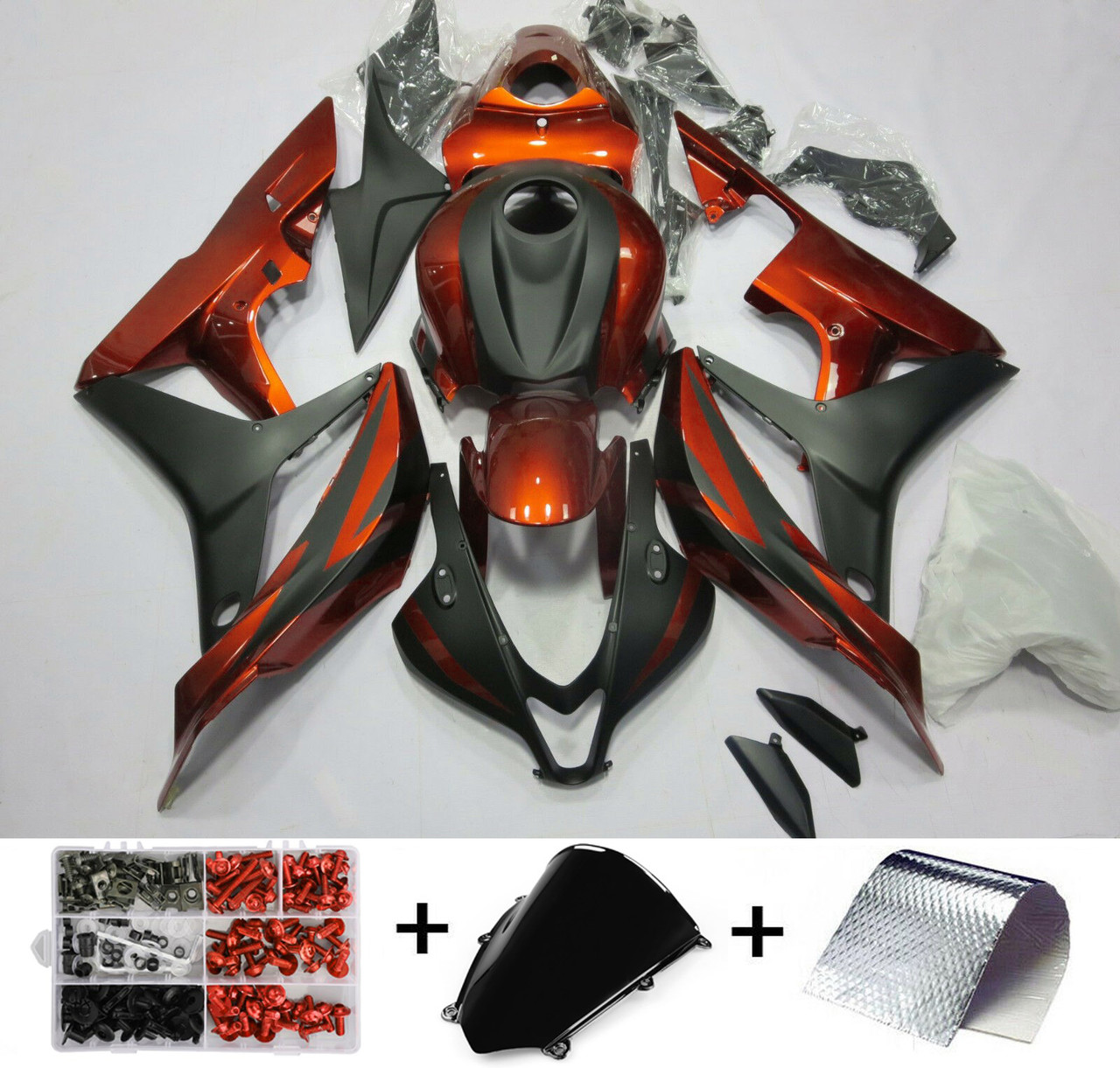 Amotopart Fairing Kit Bodywork ABS fit for Honda CBR600RR 2007 2008 Red Black