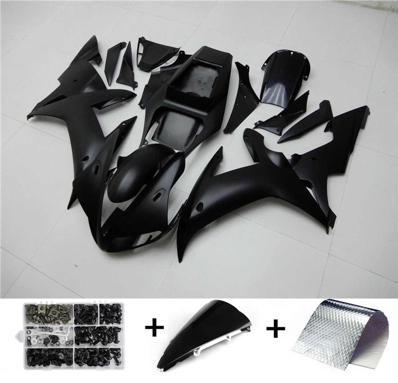 Amotopart ABS Matte Black Injection Molded Fairing Kit Fit