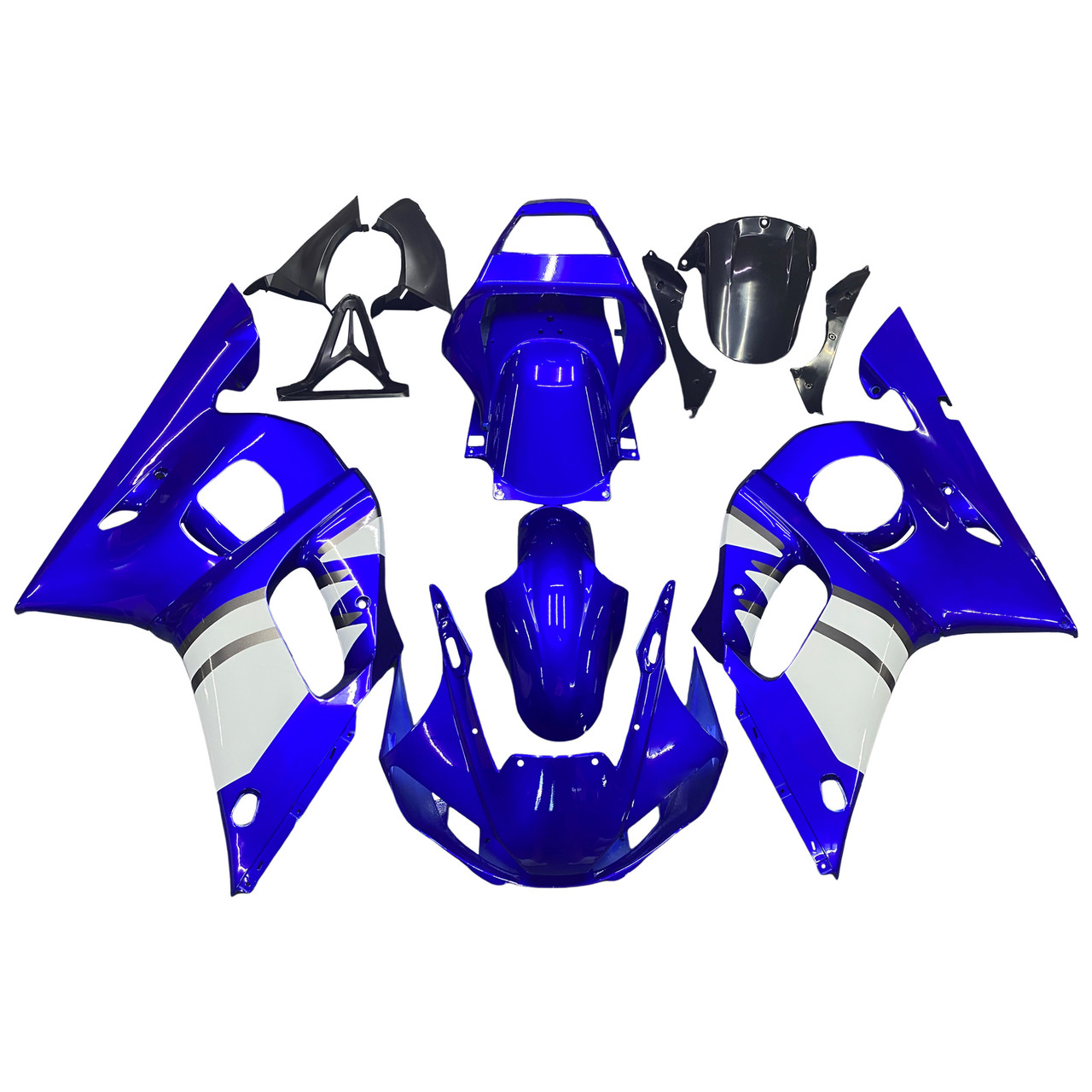 Amotopart ABS Injection Plastic ABS Fairing Fit for Yamaha YZF R6 1998-2002 Blue White