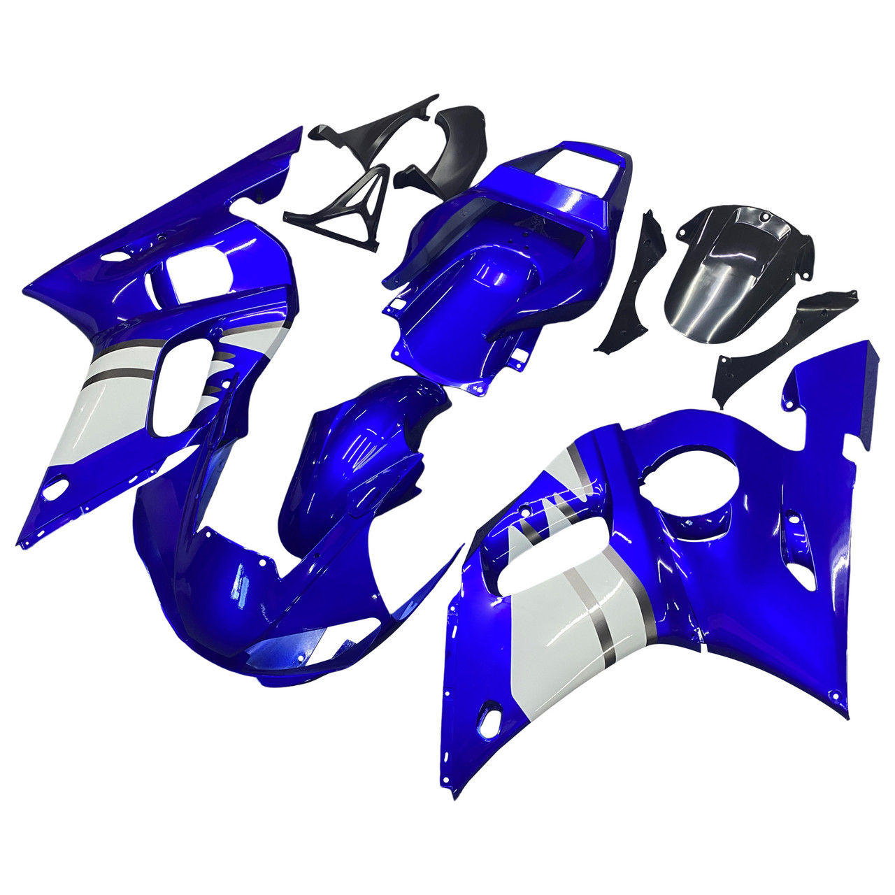 Amotopart ABS Injection Plastic ABS Fairing Fit for Yamaha YZF R6 1998-2002 Blue White