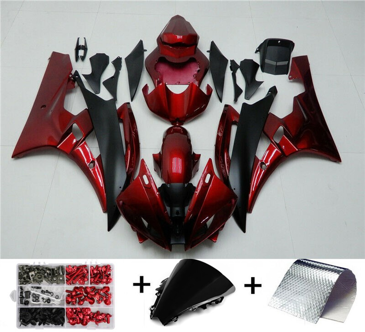 New Red Black Injection Plastic Kit Fairing Fit for Yamaha 2006 2007 YZF R6