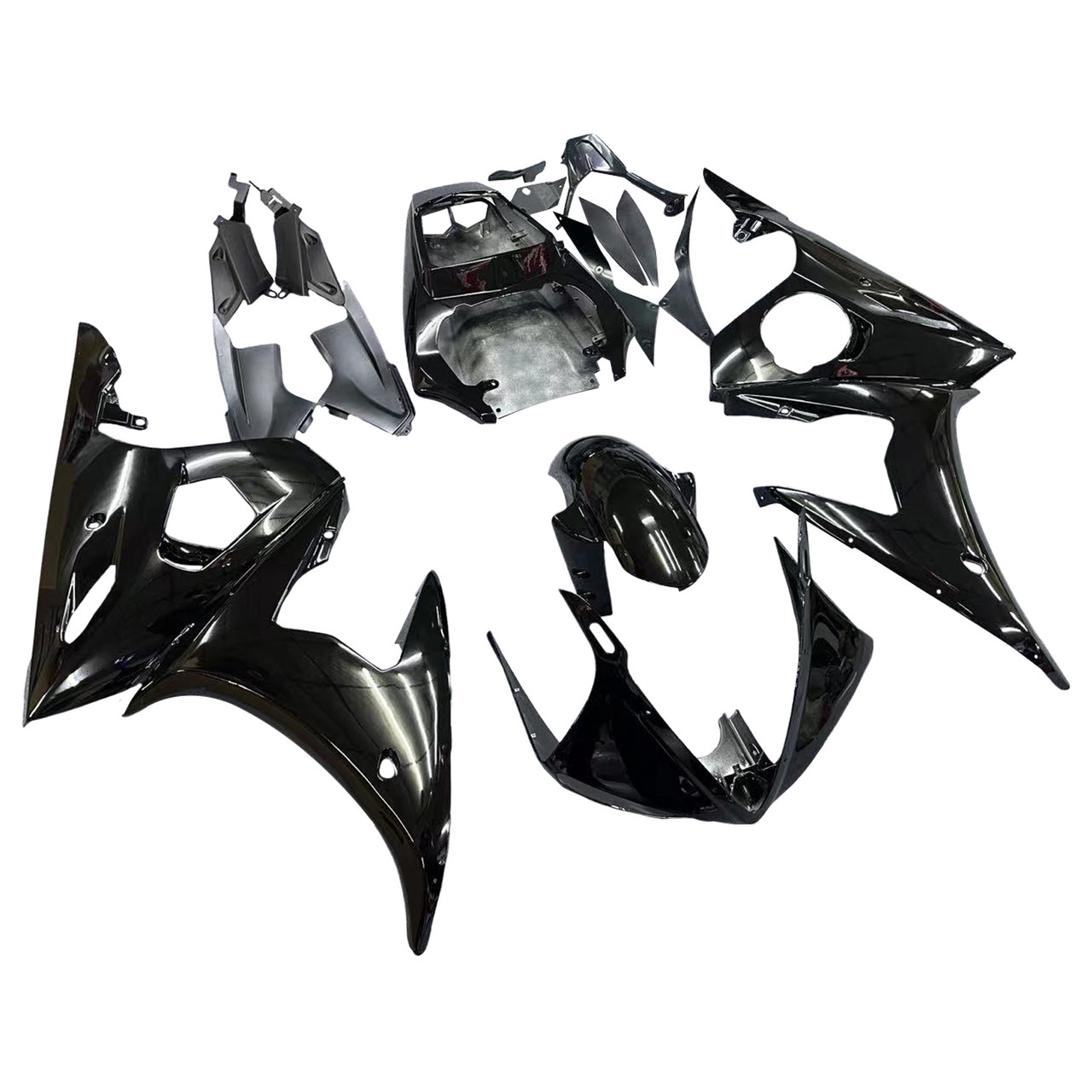 Amotopart Fairing Injection Plastic Kit Gloss Black w/bolt