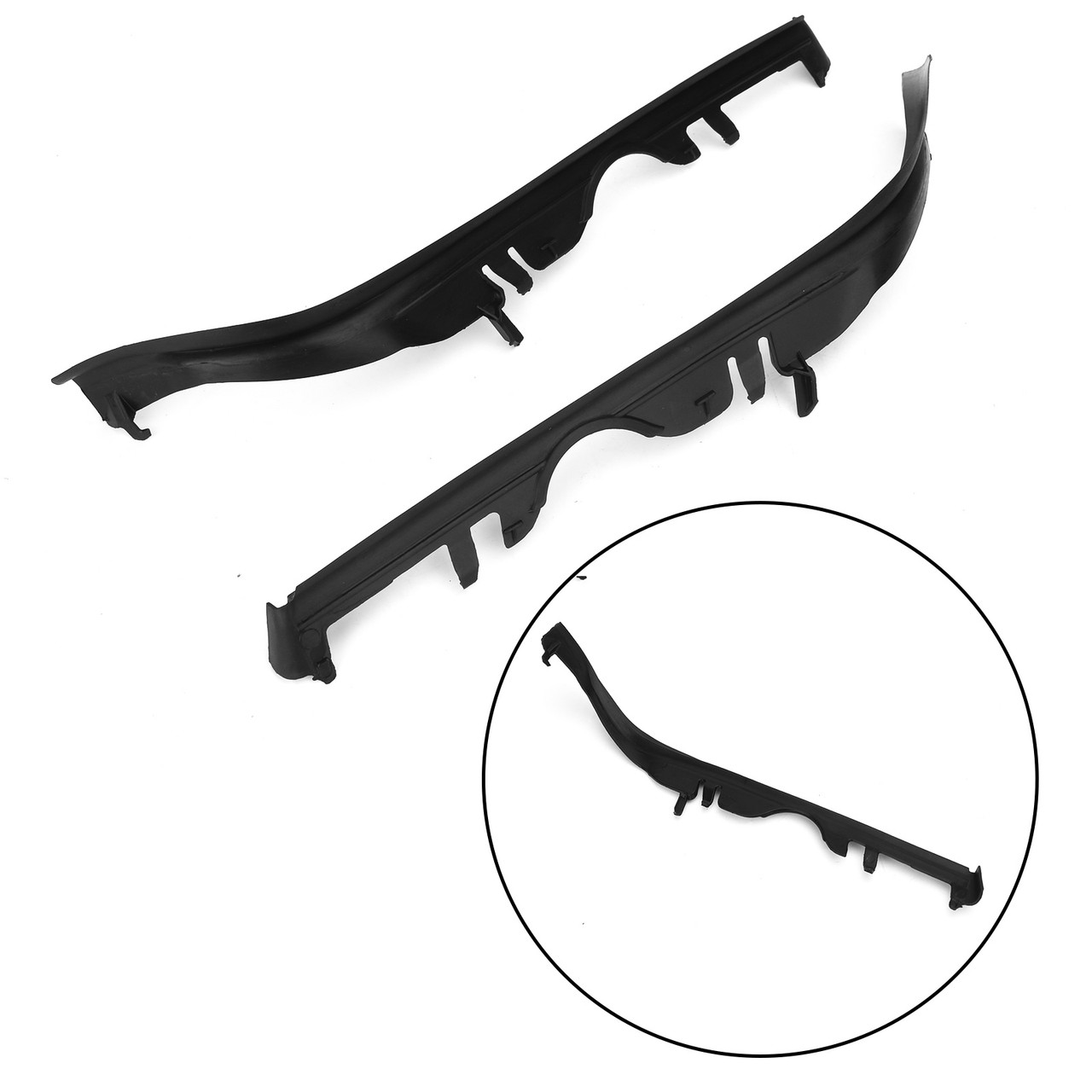 Left&Right Pair Upper Headlight Headlamp Gaskets Sealing Strip Fit For BMW 5 E39 99-03 Black