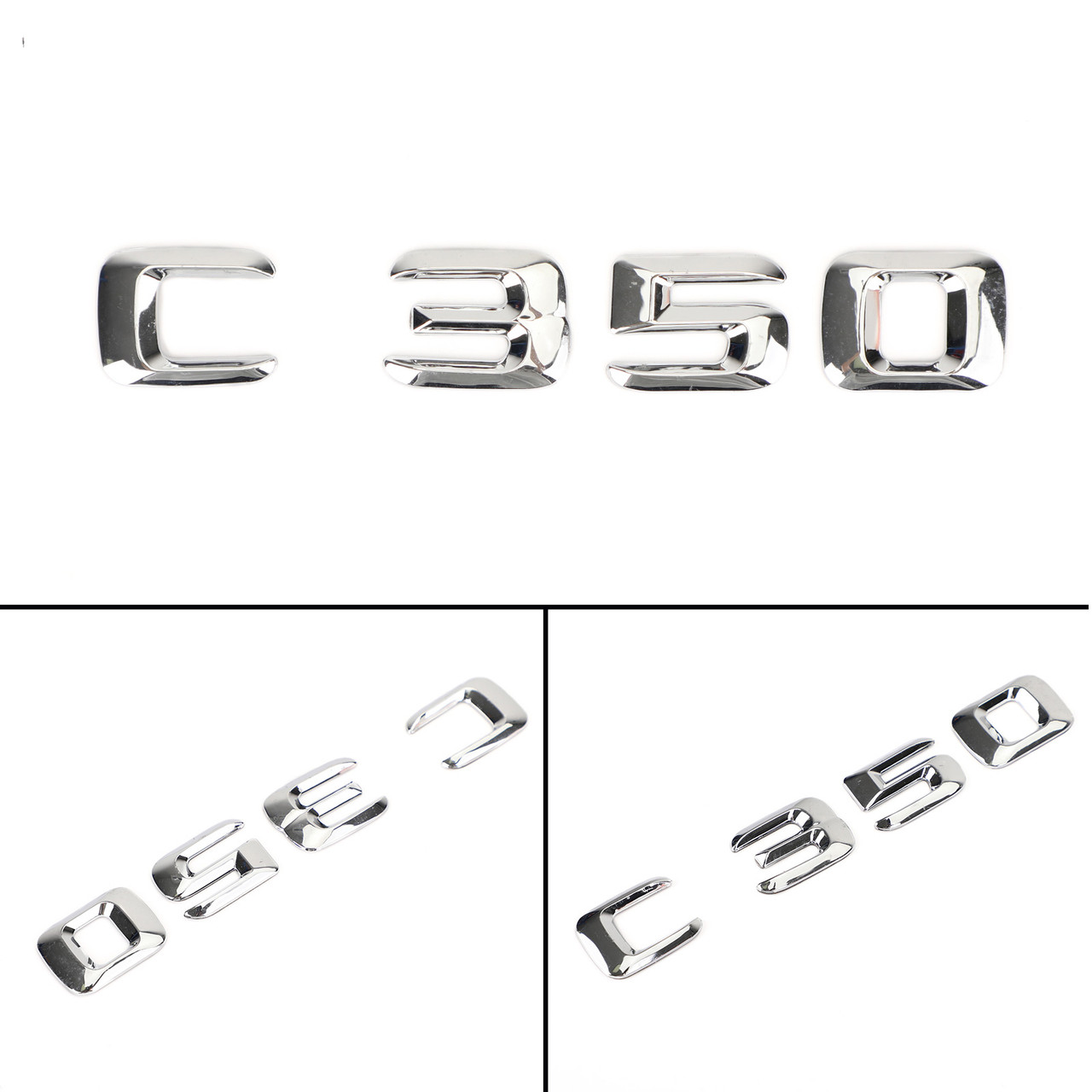 Rear Trunk Nameplate Badge Emblem Numbers Sticker Fit For Mercedes-Benz C350 Chrome