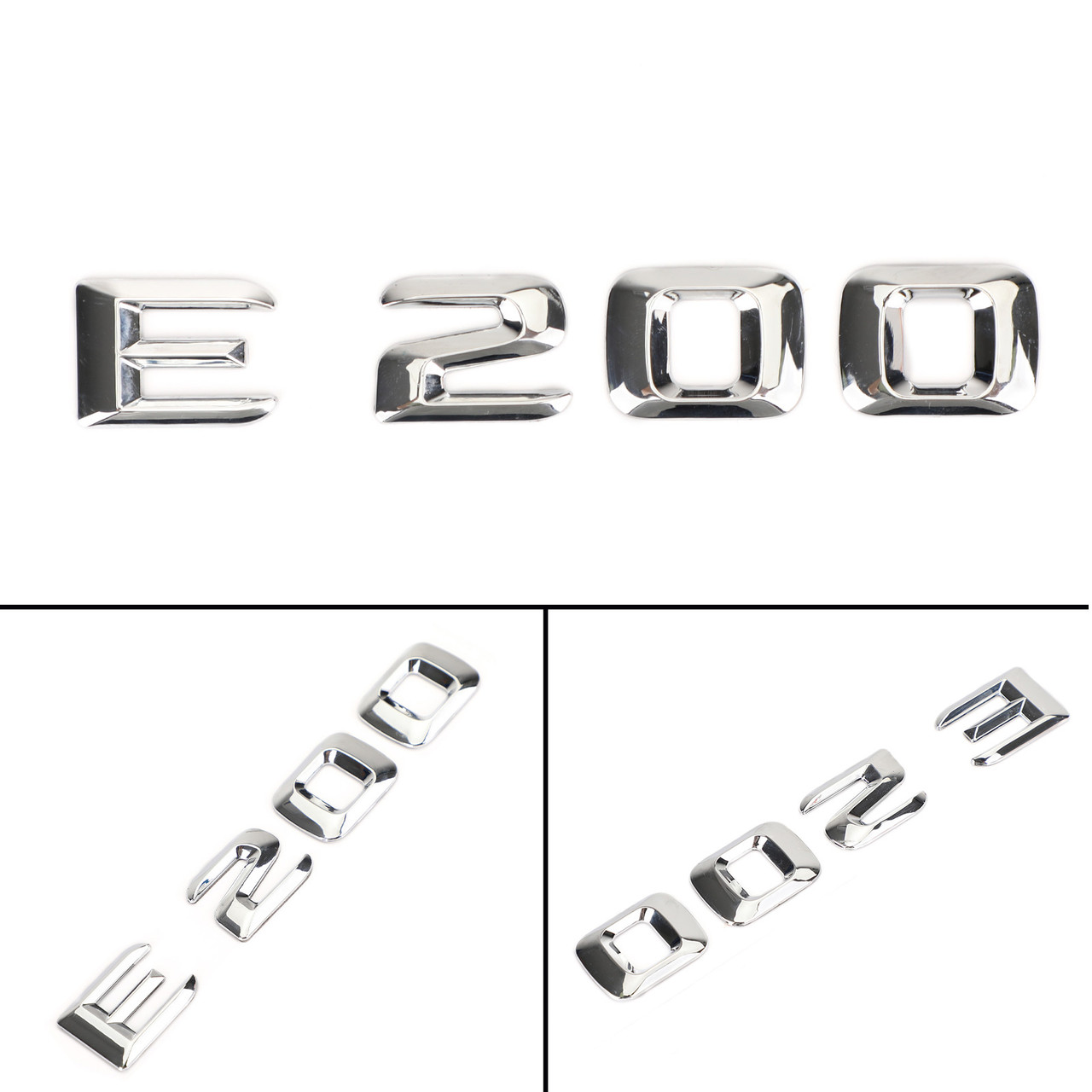 Rear Trunk Nameplate Badge Emblem Numbers Sticker Fit For Mercedes-Benz E200 Chrome
