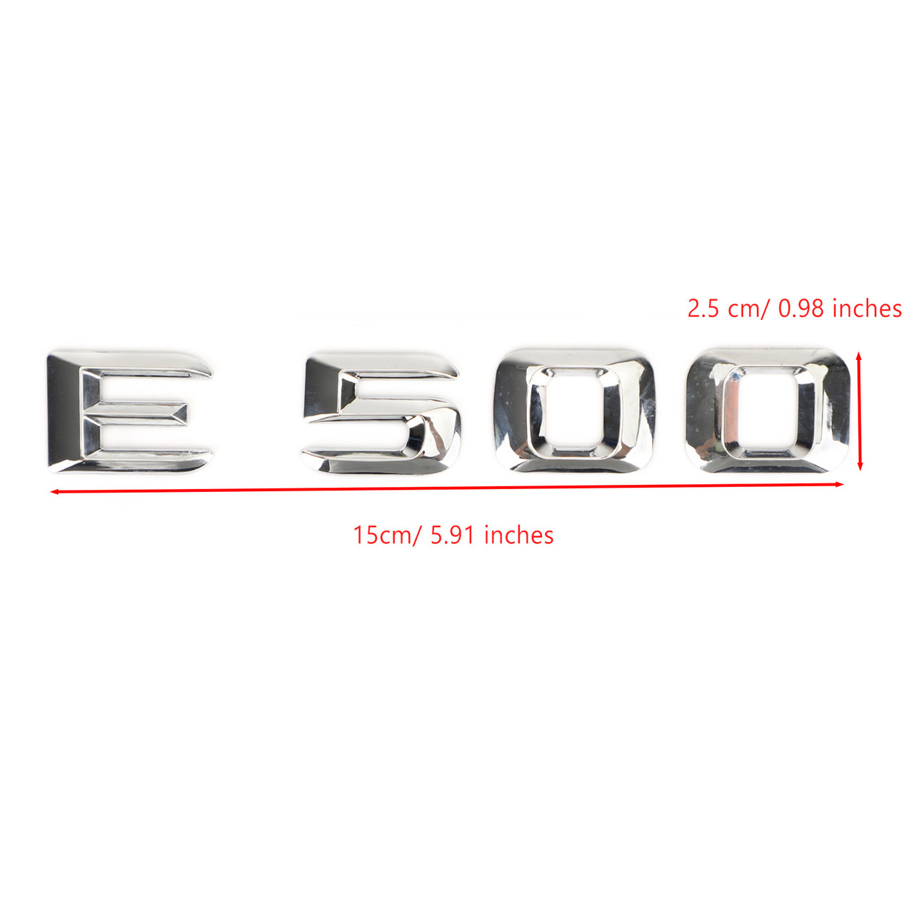 Rear Trunk Nameplate Badge Emblem Numbers Sticker Fit For Mercedes-Benz E500 Chrome