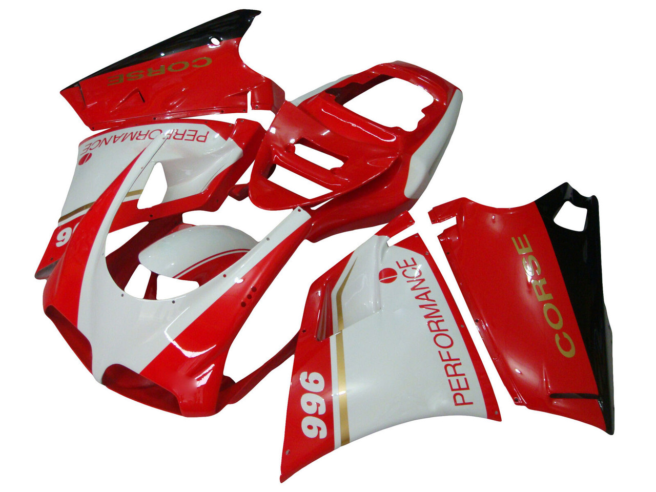 Fairing Kit Bodywork for 1996-2002 Ducati 996 748 Red White