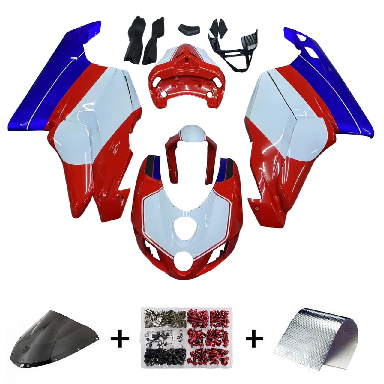 Amotopart 2005-2006 Ducati 999 749 Fairing Kit Shell Fairing Kit Red Blue