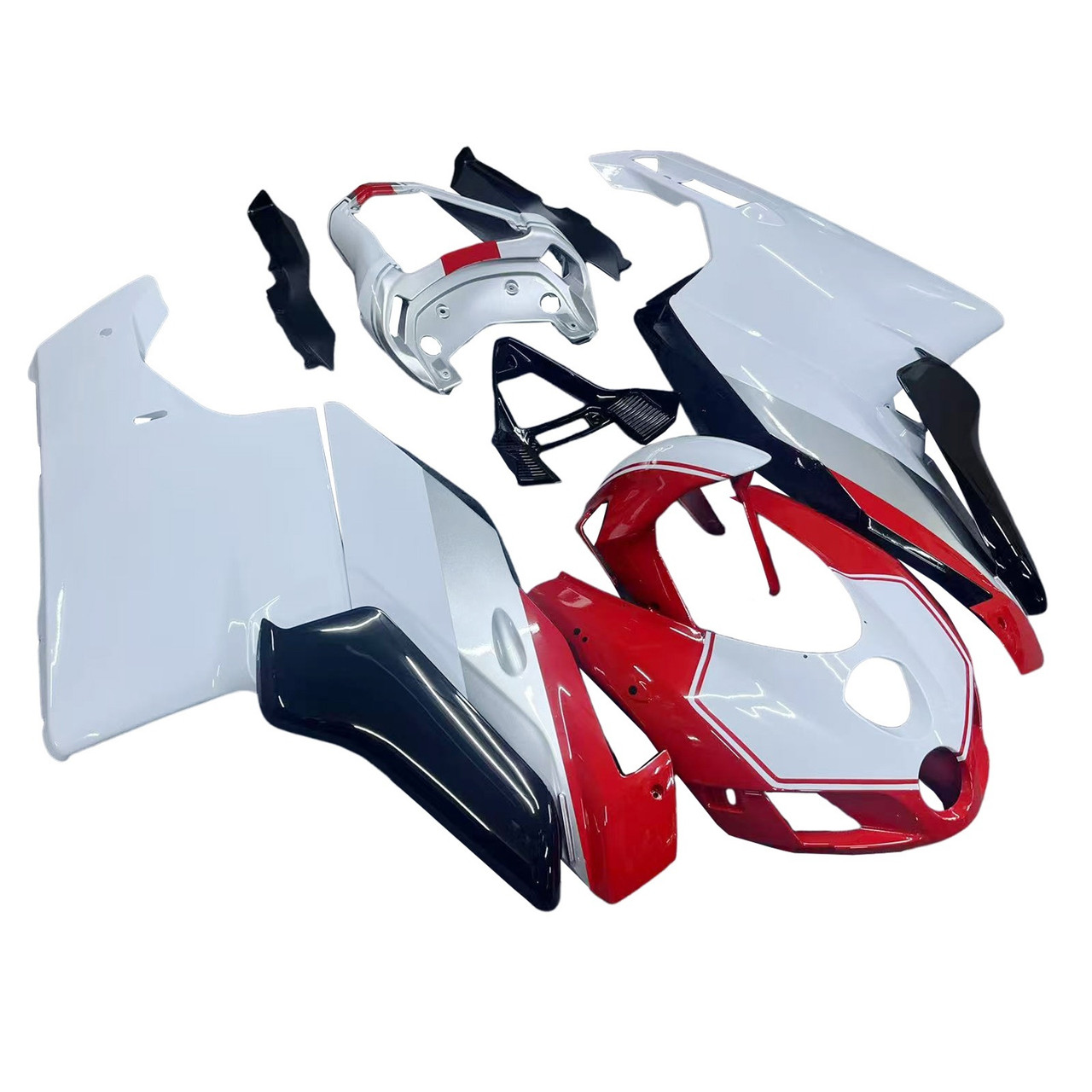 Amotopart 2005-2006 Ducati 999 749 ABS Injection Bodywork Fairing Kit White Silver Red