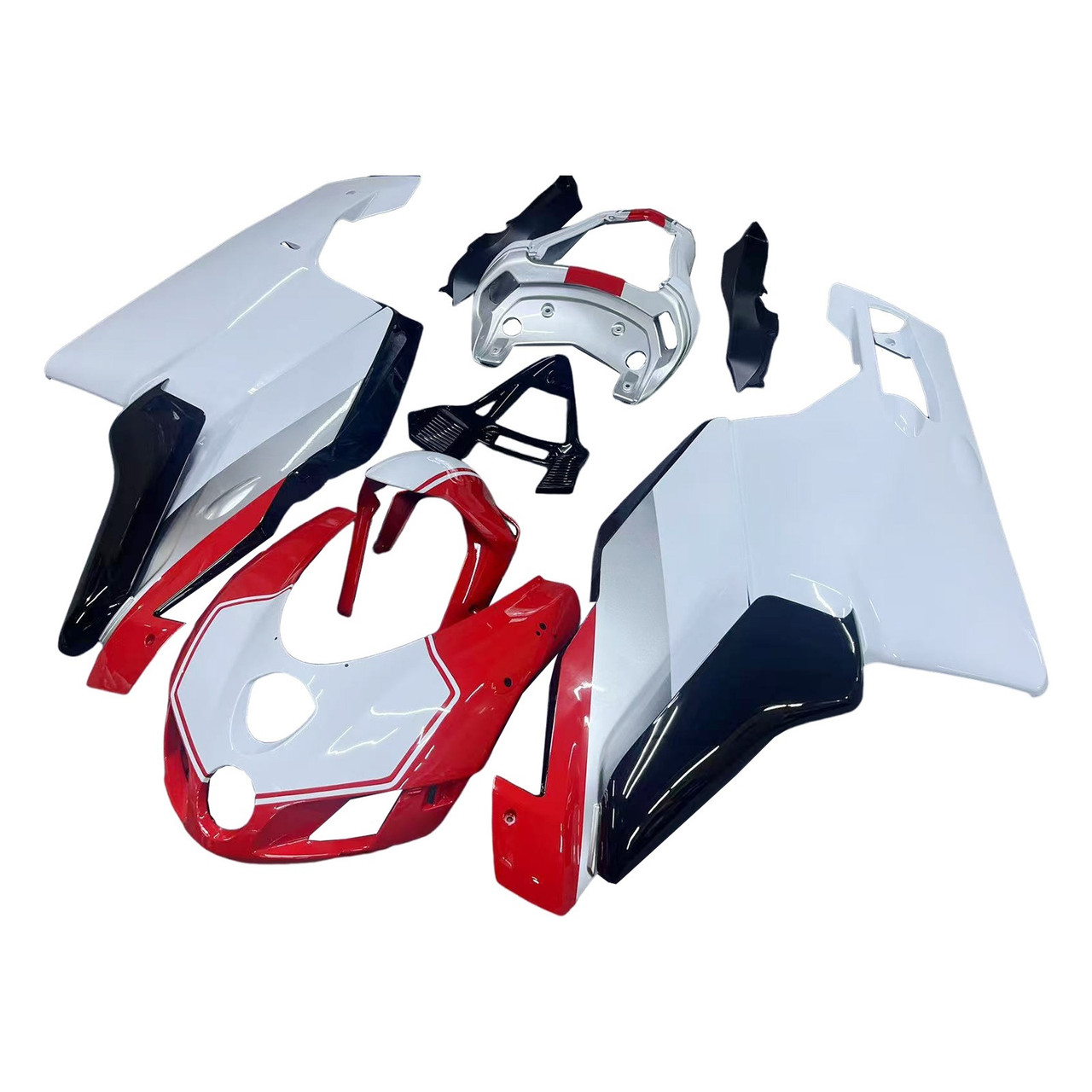 Amotopart 2005-2006 Ducati 999 749 ABS Injection Bodywork Fairing Kit White Silver Red