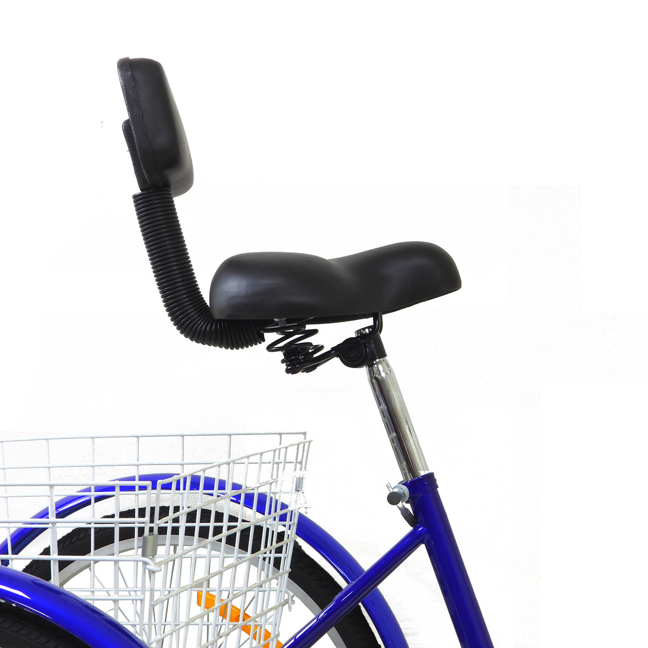 7 Speed 24" Adult 3-Wheel Tricycle Cruise Bike Bicycle With Basket (Pump + Lock) Blue