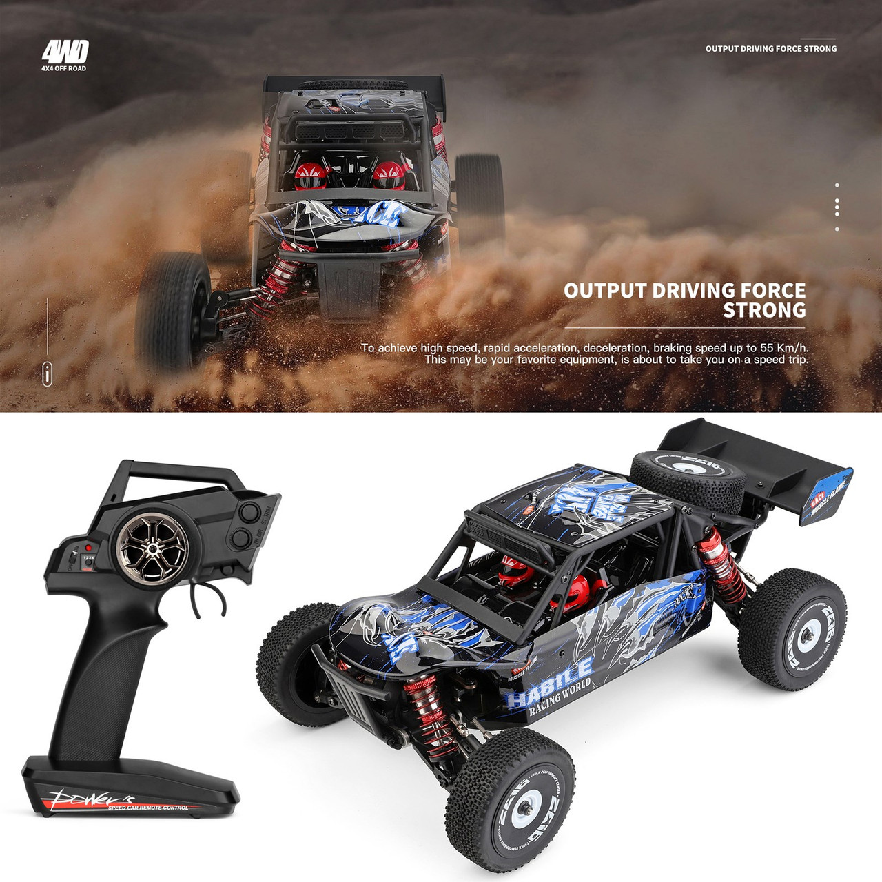 Wltoys 124018 High Speed Racing RC Car 60km/h 1/12 2.4GHz