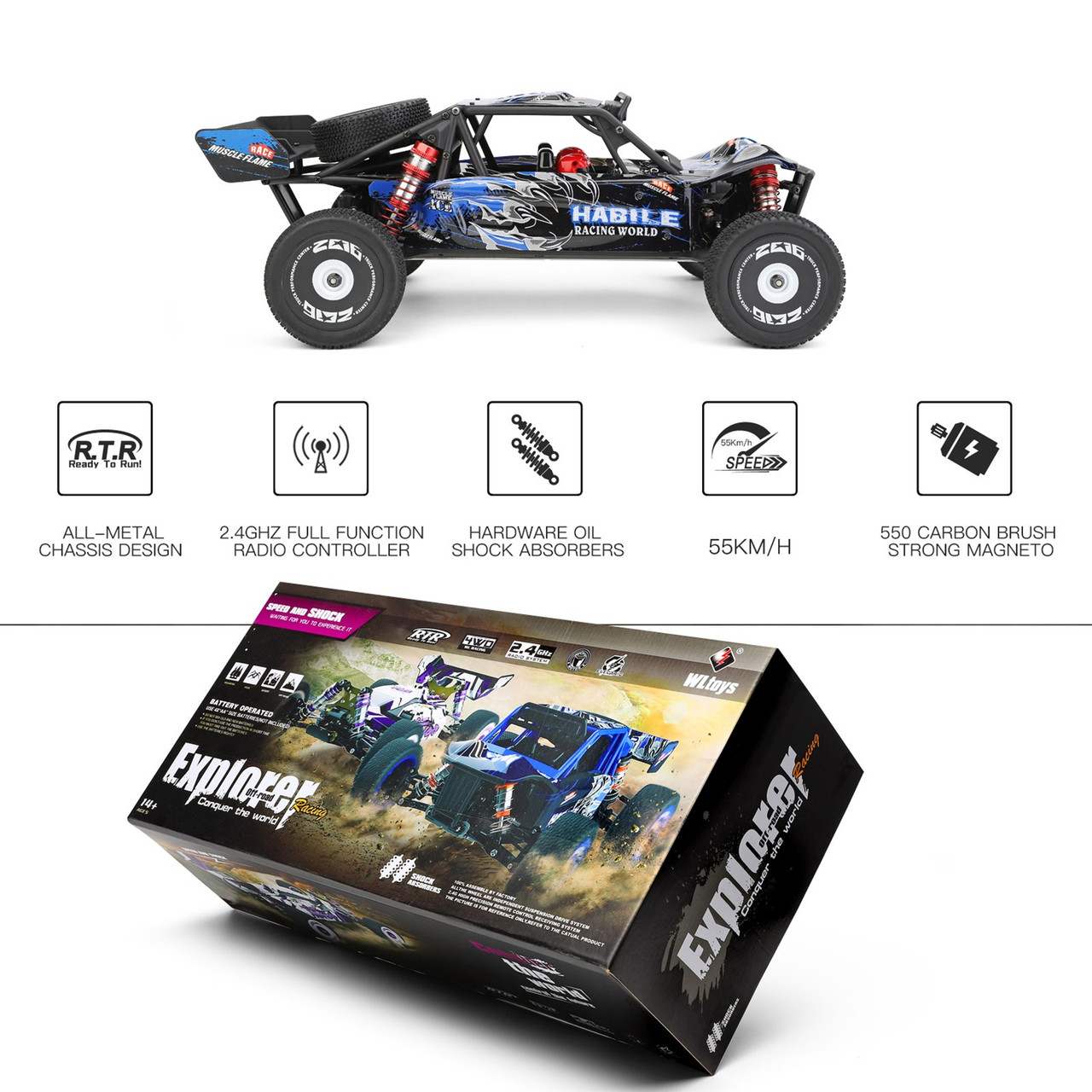 WORLD専用 Wltoys 124018 High Speed Racing RC Car 60km/h 1/12 2.4GHz