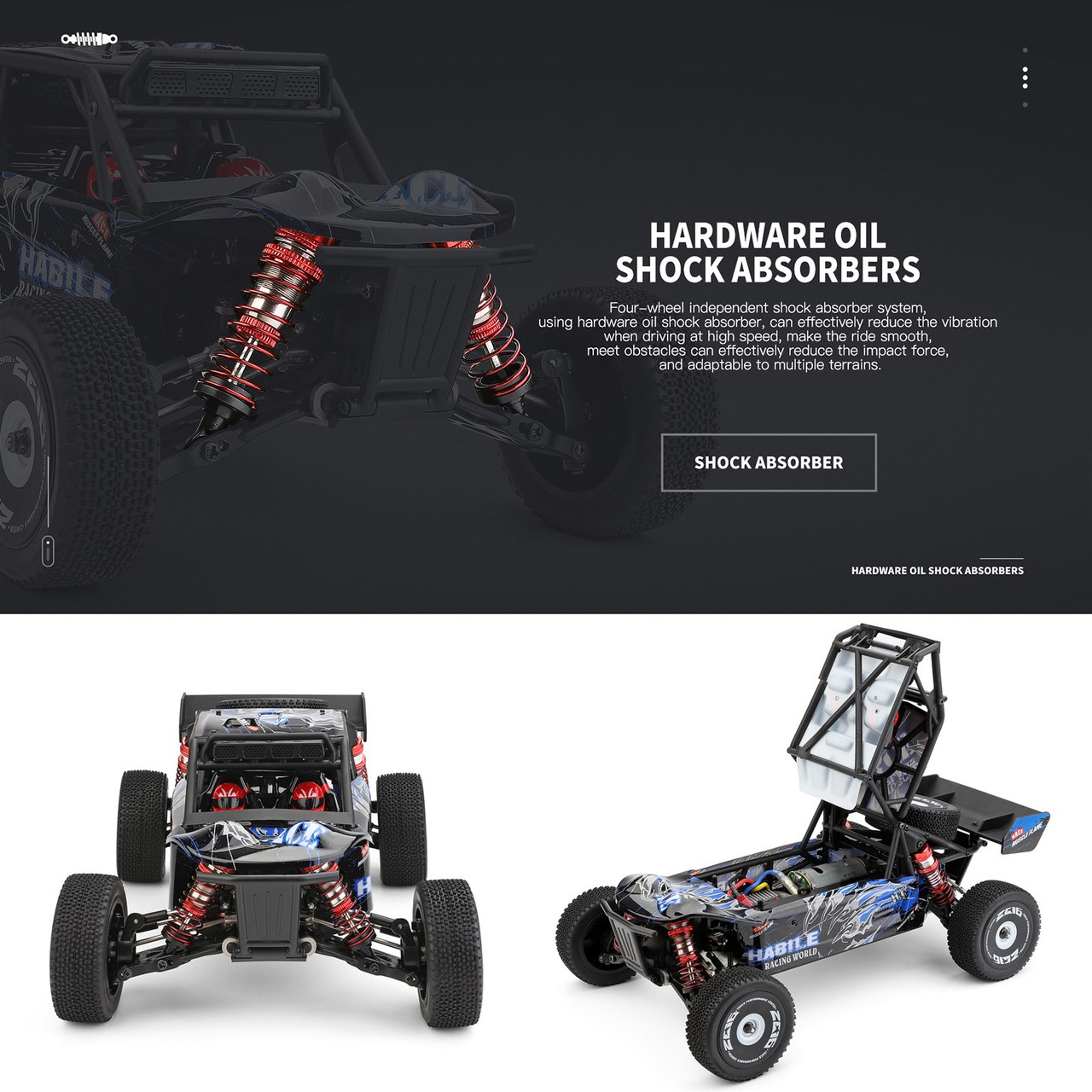 60km/h 1/12 2.4GHz Wltoys RC Racing Car Off-Road Drift RTR 4WD Toy Gift 124018