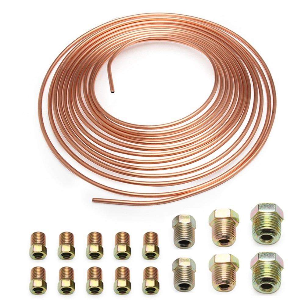 Copper Nickel Brake Line Tubing Kit 3/16 OD 25 Foot Coil Roll All
