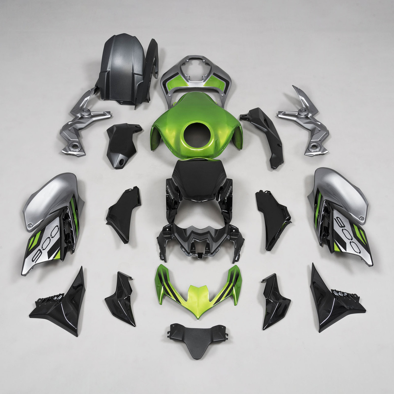 Amotopart 2020-2024 Kawasaki Z900 Green Silver Injection Body