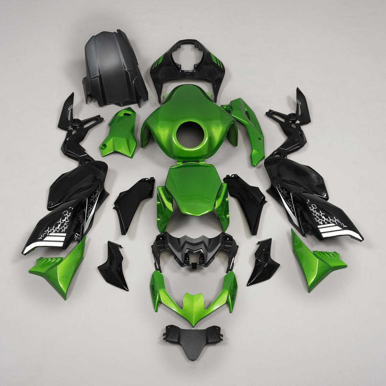 Amotopart Fairing Kit For 2020-2023 Kawasaki Z900 Green Black Bodywork