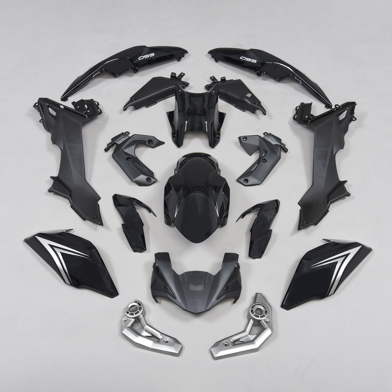 Fairing Kit For 2017-2019 Kawasaki Z650 Black Silver Bodywork