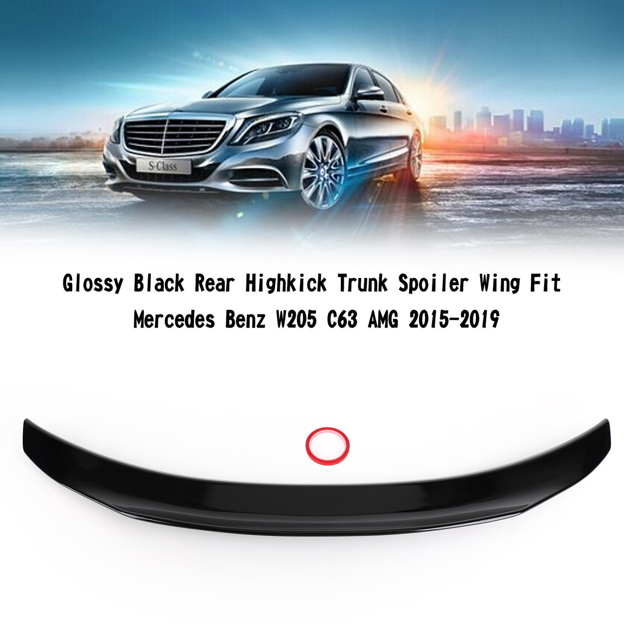 Rear Highkick Trunk Spoiler Wing Fit For Mercedes Benz W205 C63 AMG 15-21