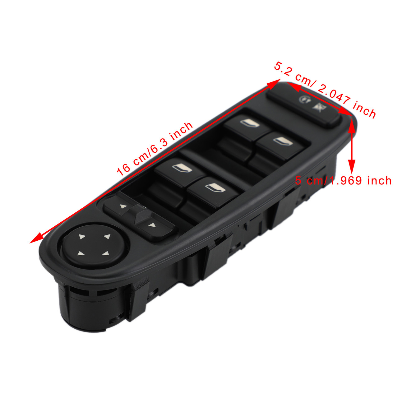 Power Window Switch Mirror Adjustment Fit for Citroen C4 Grand Picasso 2006-2013 Black