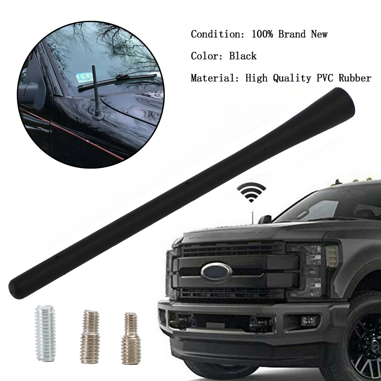 7Inch Rubber Signal Antenna Fit for Ford F150 F250 Ford F350 09-19 Ram 2500 3500 09-18 Black