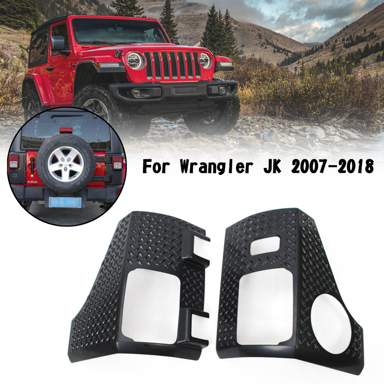 Wrangler JK 2007-2018 Rear Corner Guards Body Armor Corner Cover Black Generic Wrangler JK 2007-2018 Rear Corner Guards Body Armor Corner Cover Black Generic