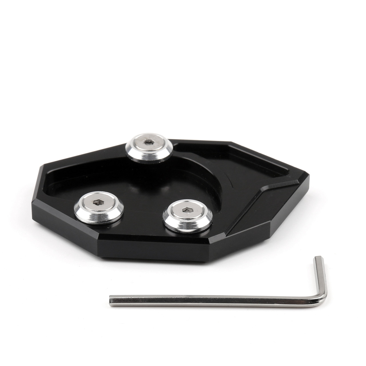 Kickstand Shoe Extension Plate Pad Side Stand Kawasaki ZX-14R ZZR1400 (07-14) GTR1400 CONCOURS 14 (08-14) Black