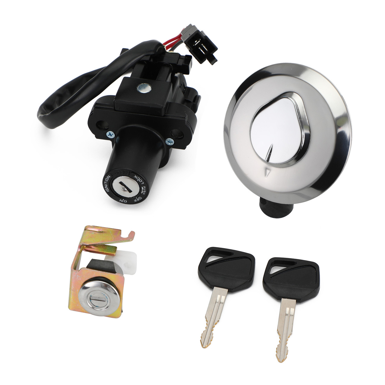 Ignition Switch Fuel Gas Cap Seat Lock Keys Set Fit For Honda XL125V Varadero 2001-2006