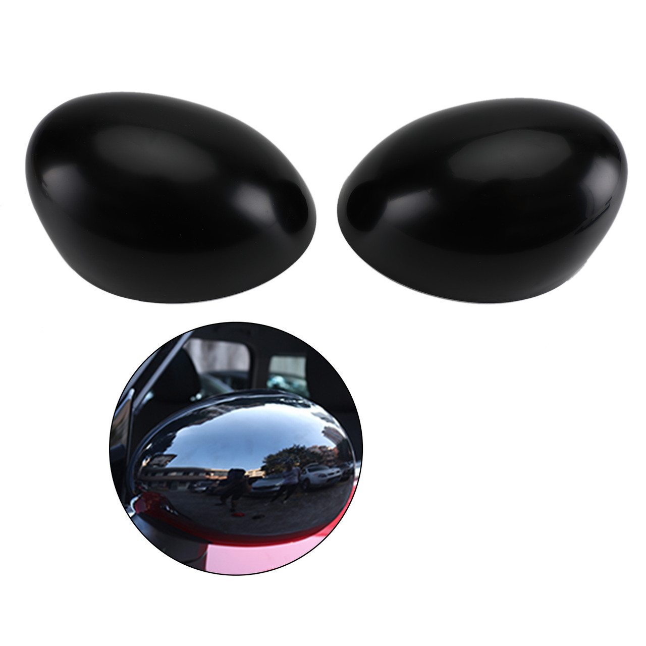 2 x Union Jack WING Mirror Covers Fit for Mini Cooper R55 R56 R57 Power Fold Mirror Black