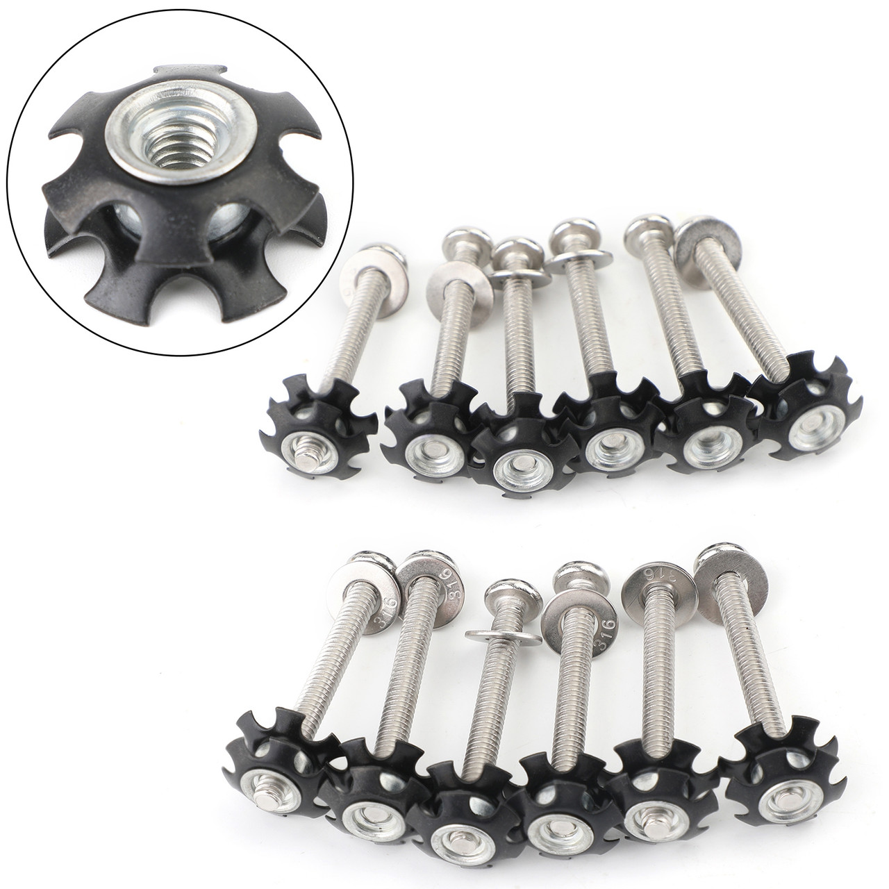 12pcs REPAIR KIT Star nuts 1/4-20 screws For 1" OD tube Threadless Forks