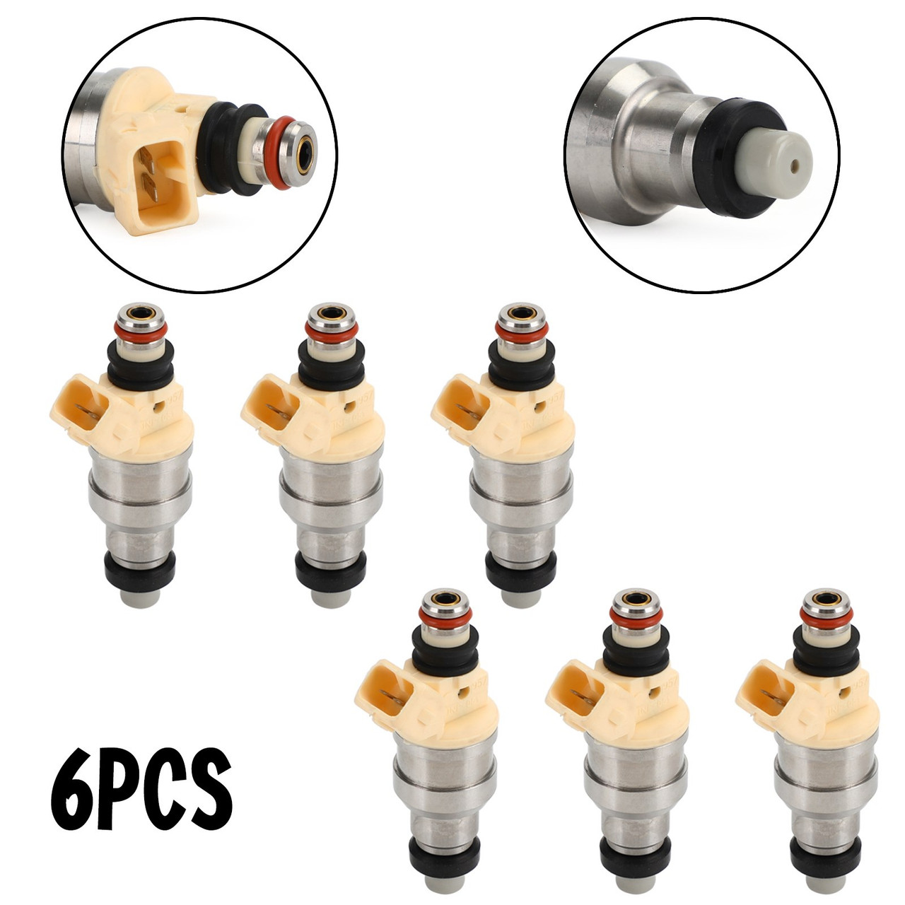 6PCS Fuel Injector Fit For Mitsubishi Mirage Montero Galant Sigma Eclipse