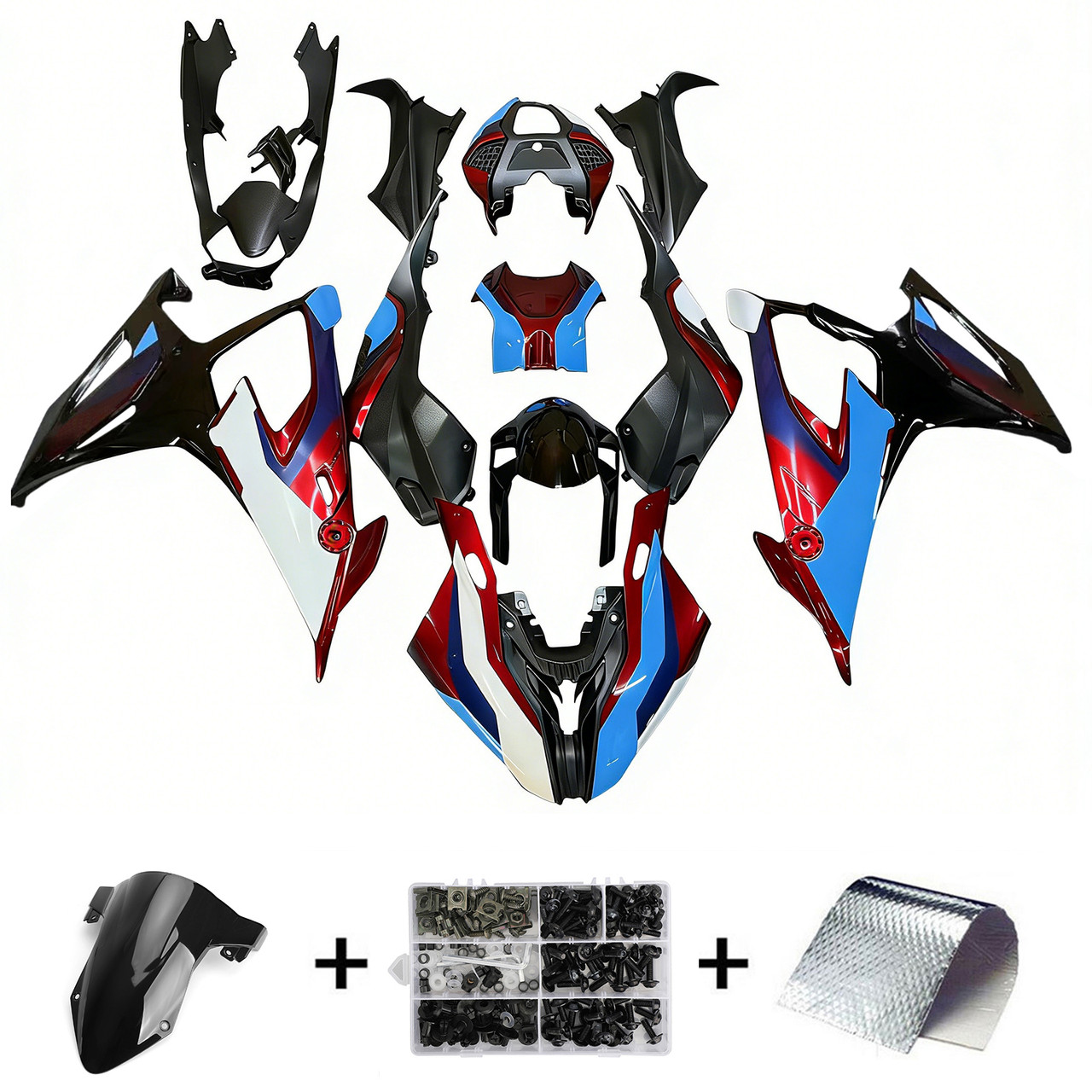 Amotopart Fairings BMW S1000RR M1000RR 2019-2022 Fairing Kit Bodywork Plastic Red Black