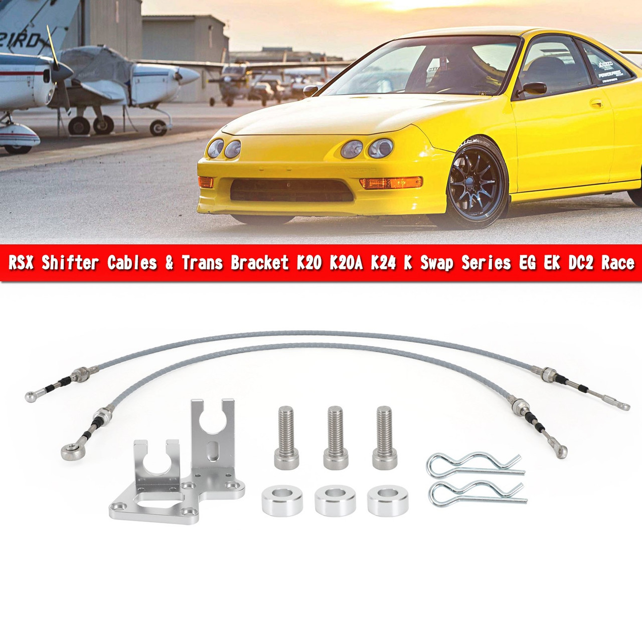 RSX Shifter Cables & Trans Bracket Fit For EG EK DC2 K20 K20A K24