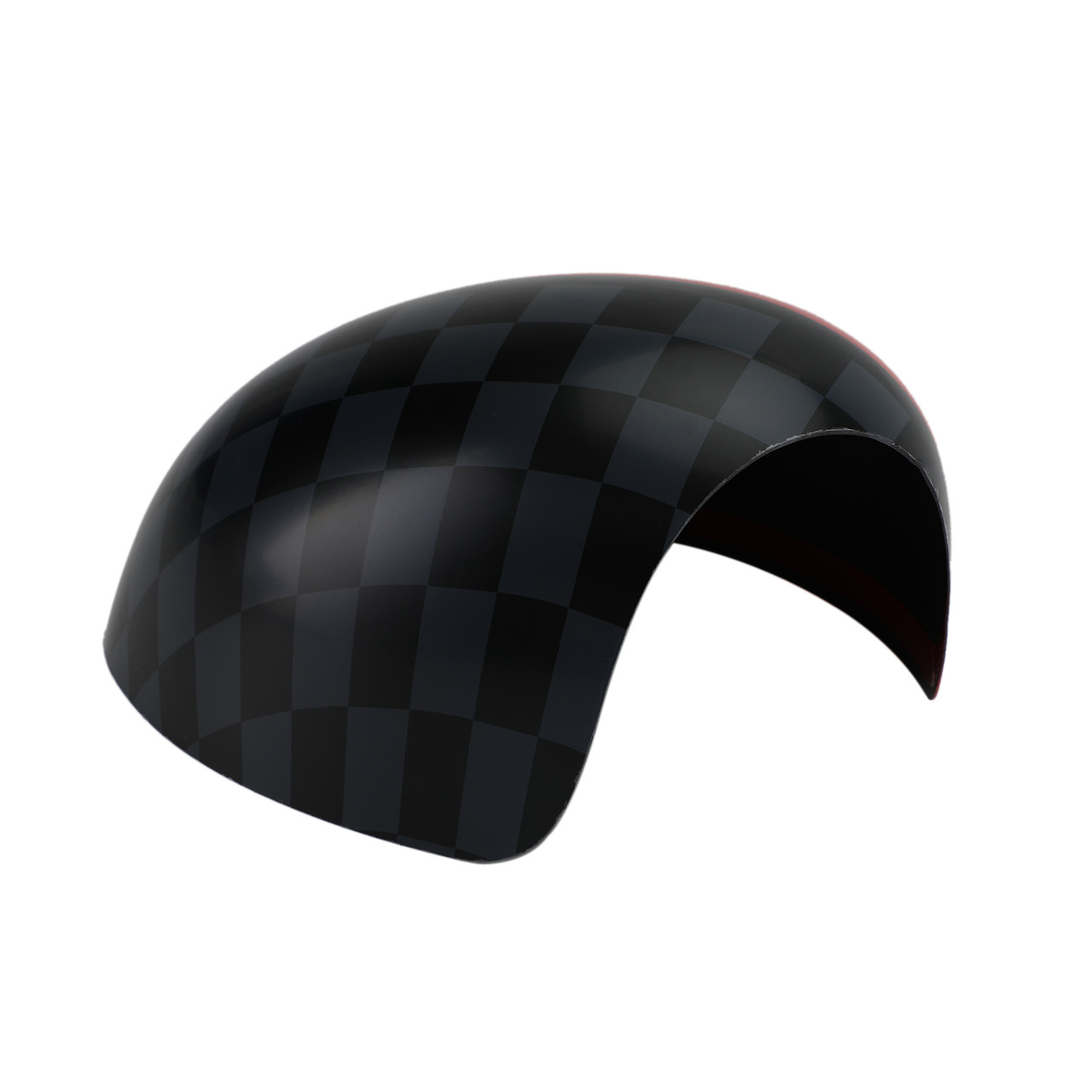2pcs Classic Black/Grey Checkered Red Design Rear view Mirror Covers Fit For R61 2013 R55 2008-2013 R56 07-13