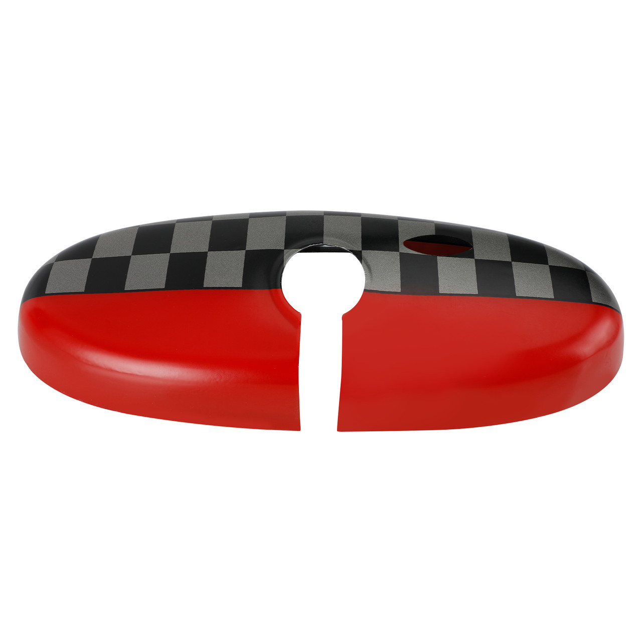 Black/Grey Checkered Red Rear View Mirror Cover Fit For BMW MINI Cooper R55 R56 R57