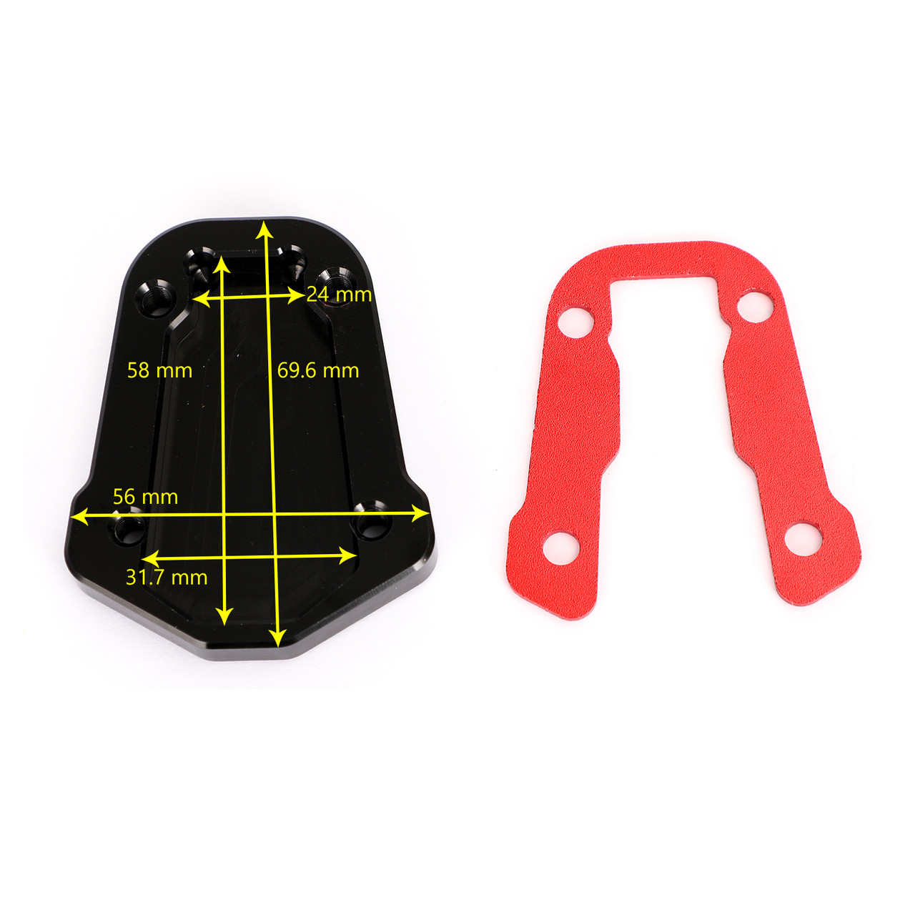 Kickstand Side Stand Extension Pad Fit For Honda CRF300L CRF300 Rally 2021-2022 Red