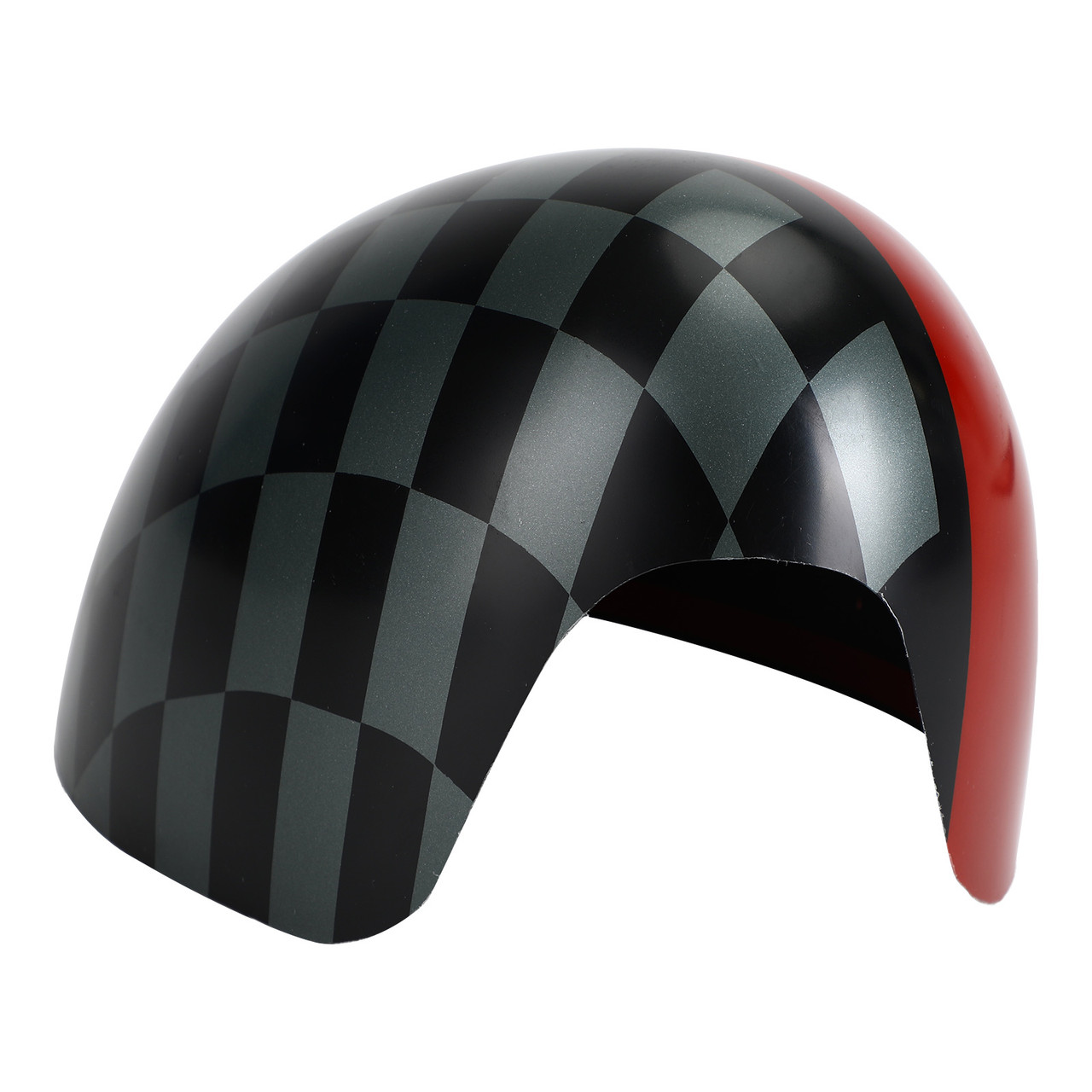 Black/Grey Checkered Red Mirror Cover Fit For MINI Cooper Hardtop F55 F56