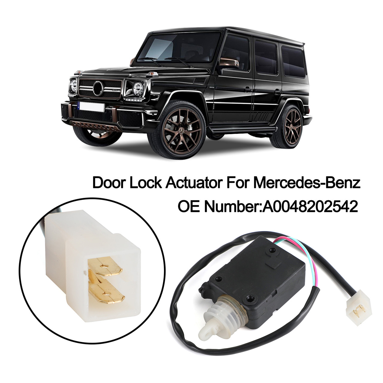 Door Lock Actuator 0048202542 Fit for Mercedes-Benz G500 02-08 G55 AMG 03-11 G63 AMG 13-17 Black