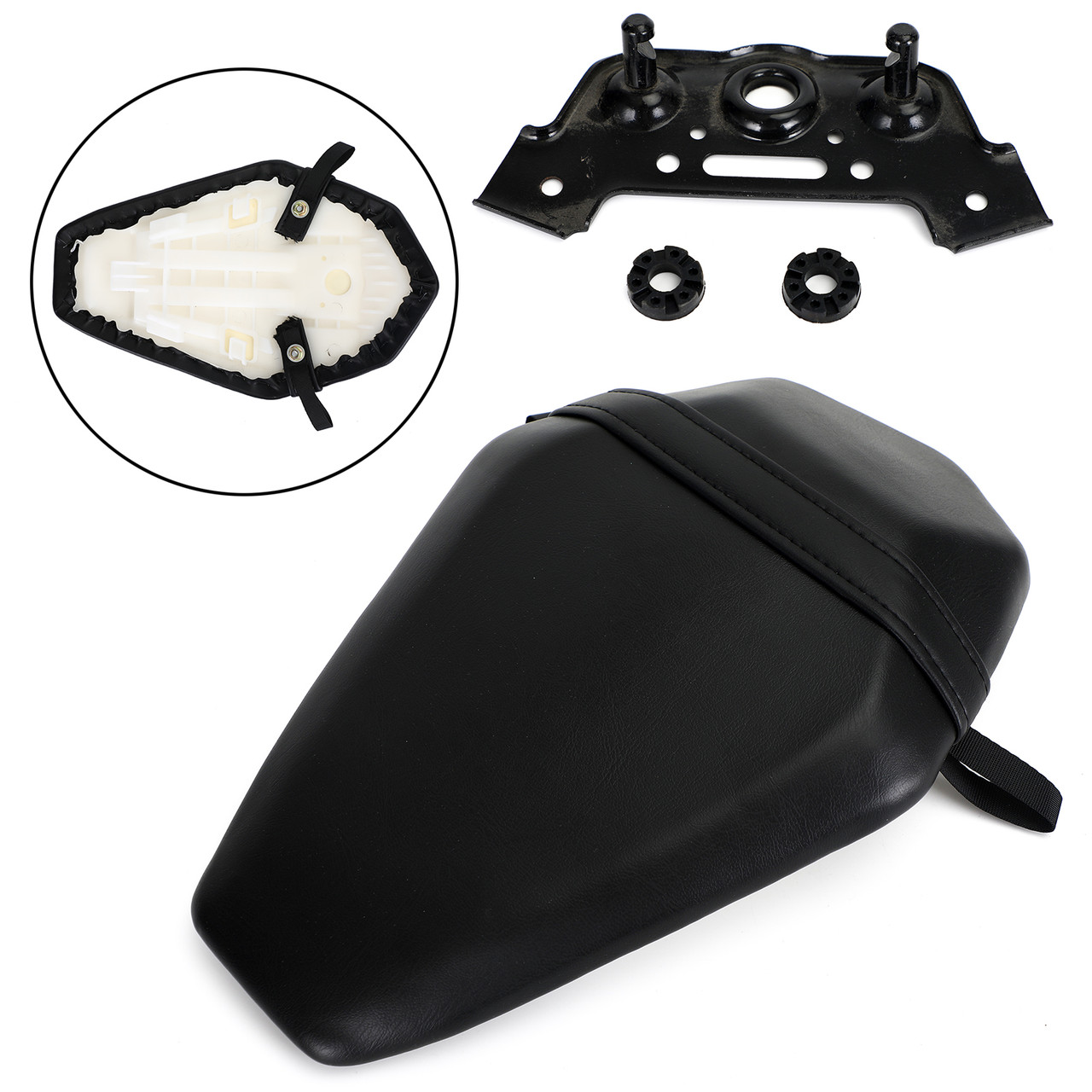 Rear Passenger Seat Cushion Pillion Pad Fit For Kawasaki Zx-10R 2016-2020 Black