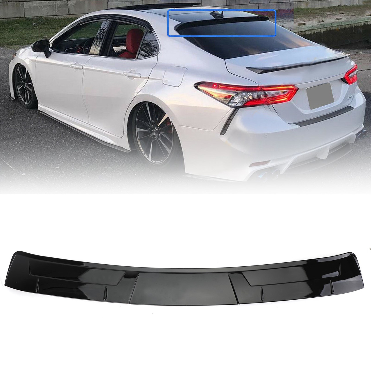 Rear Window Roof Spoiler Fit Toyota Camry LE SE XSE XLE 2018-2022 Glossy Black