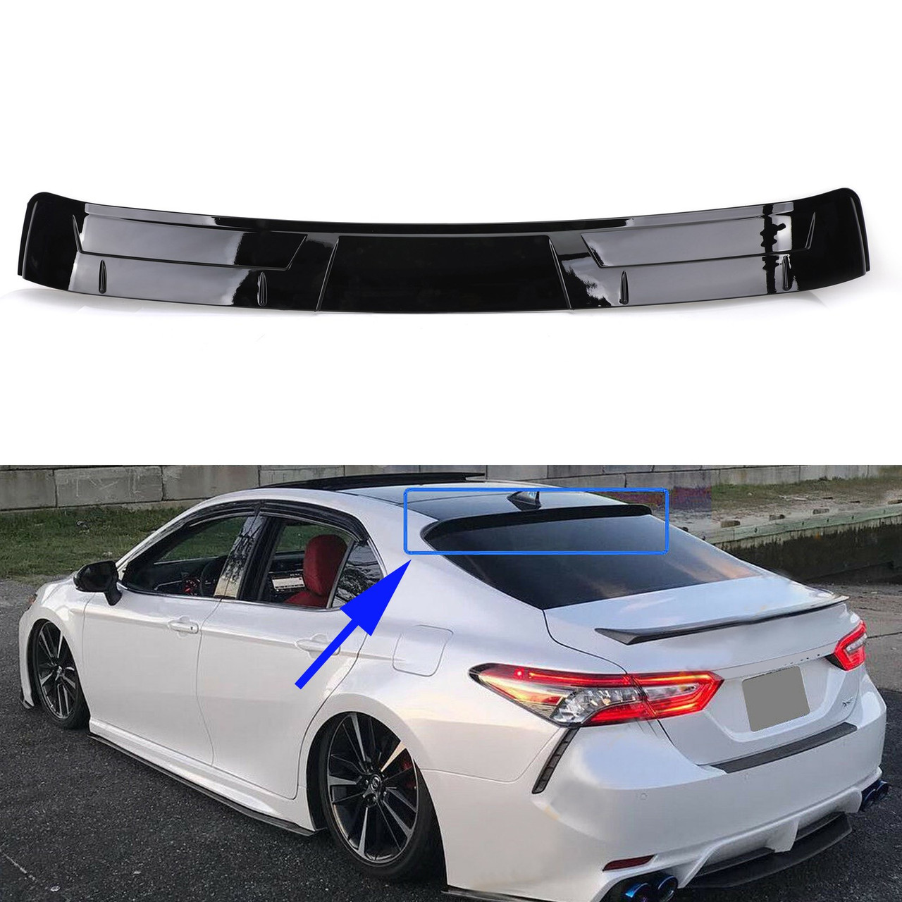 Rear Window Roof Spoiler Fit Toyota Camry LE SE XSE XLE 2018-2023 Glossy Black