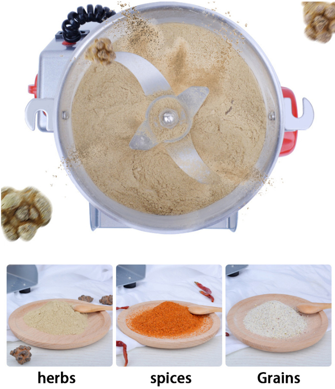 700g Herb Grain Grinder Electric Mill Cereal Machine-High Speed/Durable Life