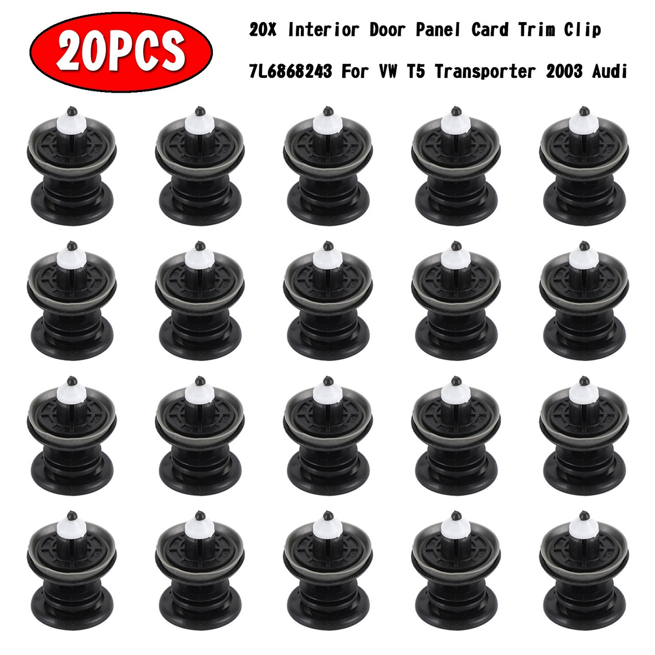 20PCS Interior Door Panel Card Trim Clip Fit for VW T5 & T6 Transporter