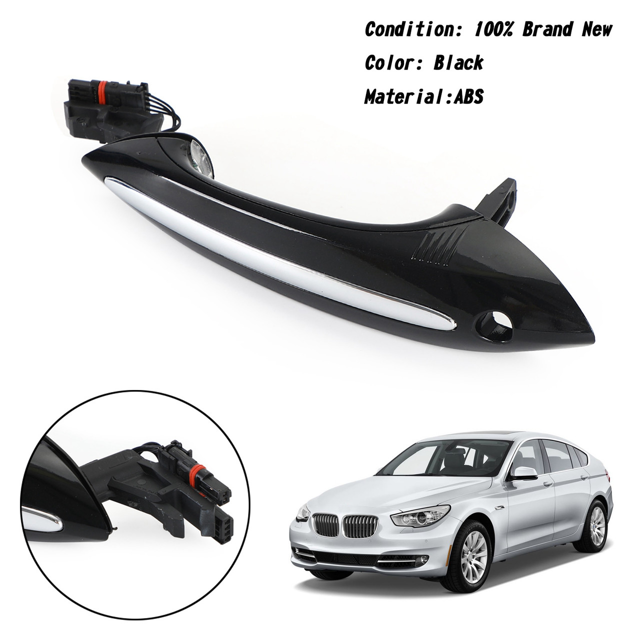 Exterior Front Left Door Handle 51217231931 Fit for BMW 5' F07 GT 08-13 F06 Gran Coupé LCI 14-16 7' F03 08-12